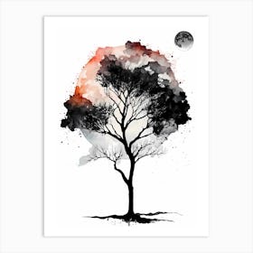 Tree With Moon Art Print