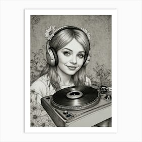 Dj Girl Art Print