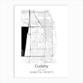 Cudahy,United States Minimalist Map Art Print