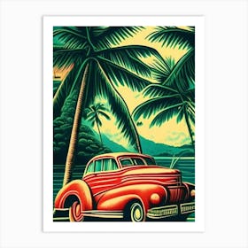 Bocas Del Toro Panama Vintage Sketch Tropical Destination Art Print