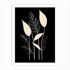 Black And White Leaves Art Print