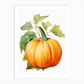 Long Island Cheese Pumpkin Watercolour Illustration 3 Art Print