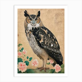 Philipine Eagle Owl Japanese Painting 3 Art Print