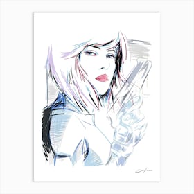 Scarlett (Ghost In The Shell) - Retro 80s Style Art Print