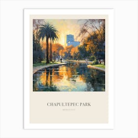 Chapultepec Park Mexico City Vintage Cezanne Inspired Poster Art Print