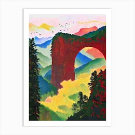 Zhangjiajie National Forest Park China Abstract Colourful Art Print