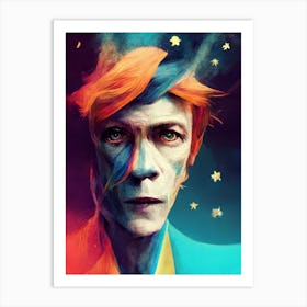 Moonage Daydream Bowie Stars Portrait Art Print