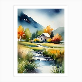 Watercolor Of A House 1 Art Print