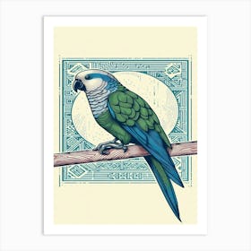 Wren Parrot On A Branch Art Print