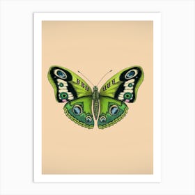 Butterfly grren Art Print