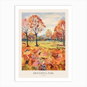 Autumn City Park Painting Brockwell Park London 2 Poster Art Print