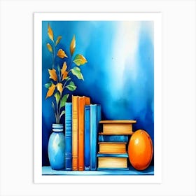 Books On A Shelf Art Print