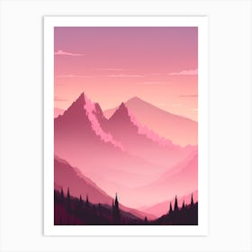 Misty Mountains Vertical Background In Pink Tone 26 Art Print