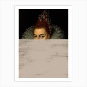 Modern Queen, Eclectic Portrait of Woman, Surreal Eyes Art Print