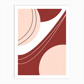 Abstract Red And White Painting Art Print