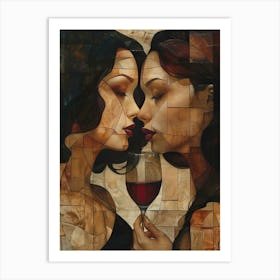 Two Women Kissing 4 Art Print