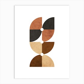 Quarter Circle Pattern In Brown 2 Art Print