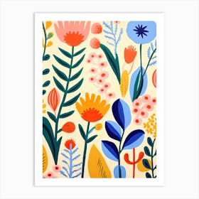 Flowers 28, Matisse style, Floral texture Art Print