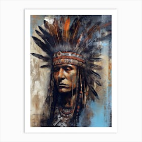 Whispers of Wisdom: Nomadic Narratives in Native American Art Art Print