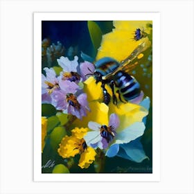Pollination Bees 1 Painting Art Print