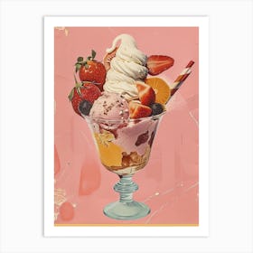 Retro Kitsch Ice Cream Sundae 2 Art Print