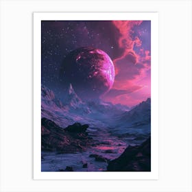 Pink Space Nebula Art Print