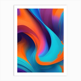 Abstract Colorful Waves Vertical Composition 98 Art Print