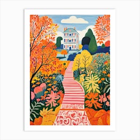 Villa Lante, Italy In Autumn Fall Illustration 3 Art Print