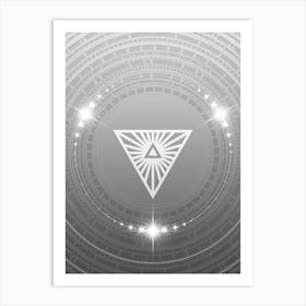 Geometric Glyph in White and Silver with Sparkle Array n.0016 Art Print