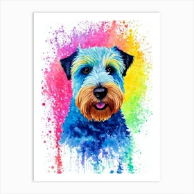 Soft Coated Wheaten Terrier Rainbow Oil Painting Dog Art Print