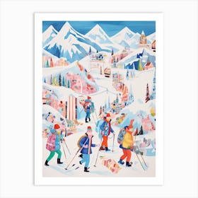 Meribel   France, Ski Resort Illustration 0 Art Print