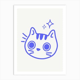 Kawaii Cat Cute Illustration 1 Art Print