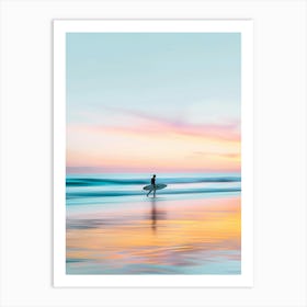 Surfer At Sunset Art Print