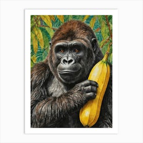 Gorilla In The Jungle Art Print