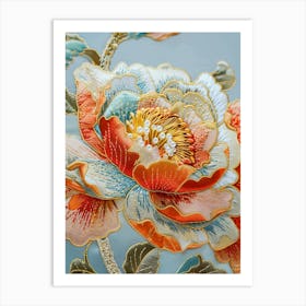 Chinese Flower Embroidery 2 Art Print