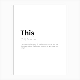 This Definition Meaning Art Print