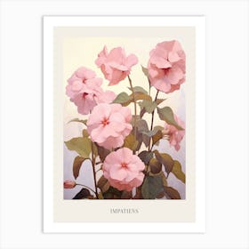 Floral Illustration Impatiens 3 Poster Art Print