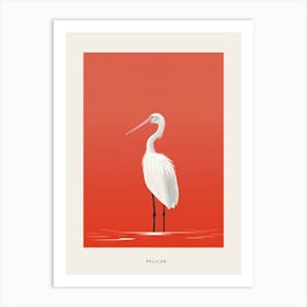 Minimalist Pelican 2 Bird Poster Art Print