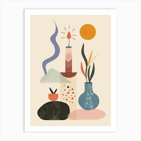 Abstract Objects Flat Illustration 2 Art Print