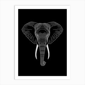 Elephant On A Black Background 1 Art Print