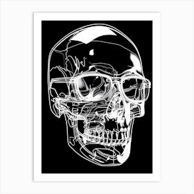 Skull With Glasses Art Print