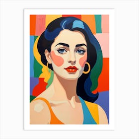 Woman In A Colorful Dress 1 Art Print