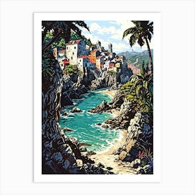 Village On The Coast Art Print