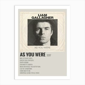 As You Were 2017 Poster Art Print