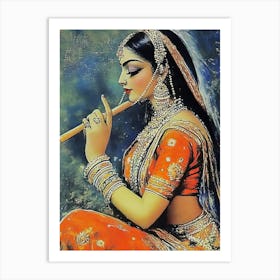 Indian Princess with Flute Affiche