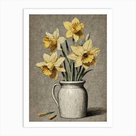 Daffodils In A Vase Art Print