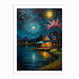 Night By The Lake 2 Art Print