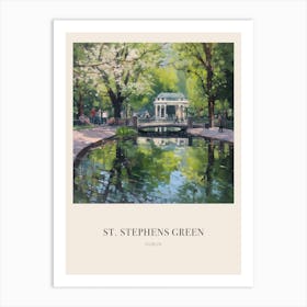 St Stephens Green Dublin 2 Vintage Cezanne Inspired Poster Art Print