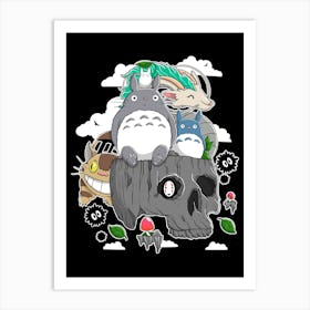 Totoro in Skull Island Art Print