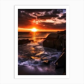 Sunset At The Beach 710 Art Print